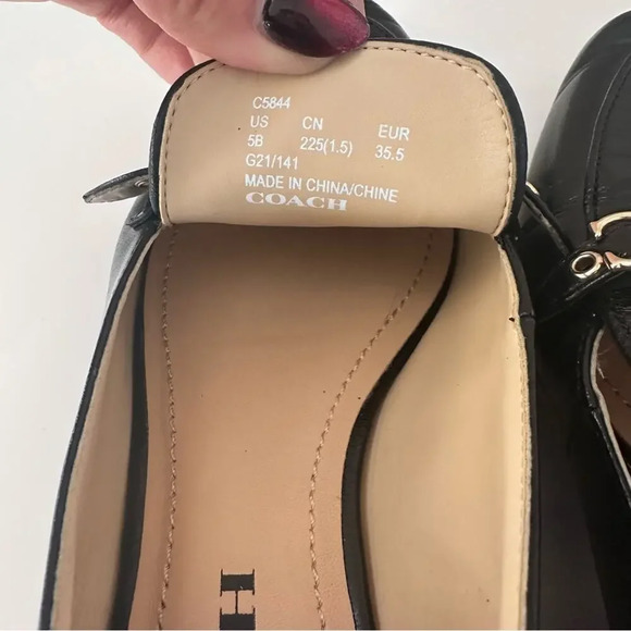 Coach Isabel Loafers in Black Leather Size 5B - Picture 10 of 14